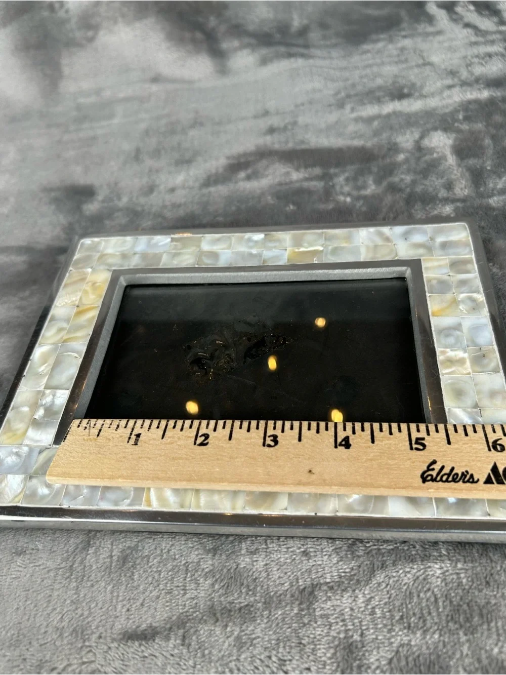 Vintage Mother Of Pearl Frame For 4x6” Silvertone Metal Easel Back Coastal Vibes